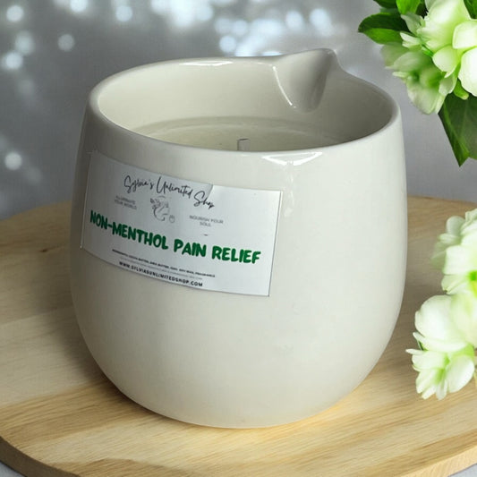 Large Non-Menthol Pain Relief Body Oil Massage Candle