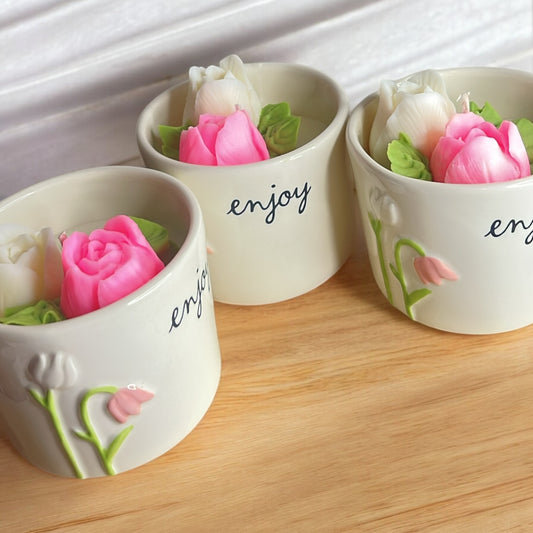 Enjoy - Strawberry, Melon & Tulip 100% Soy Dessert Candle