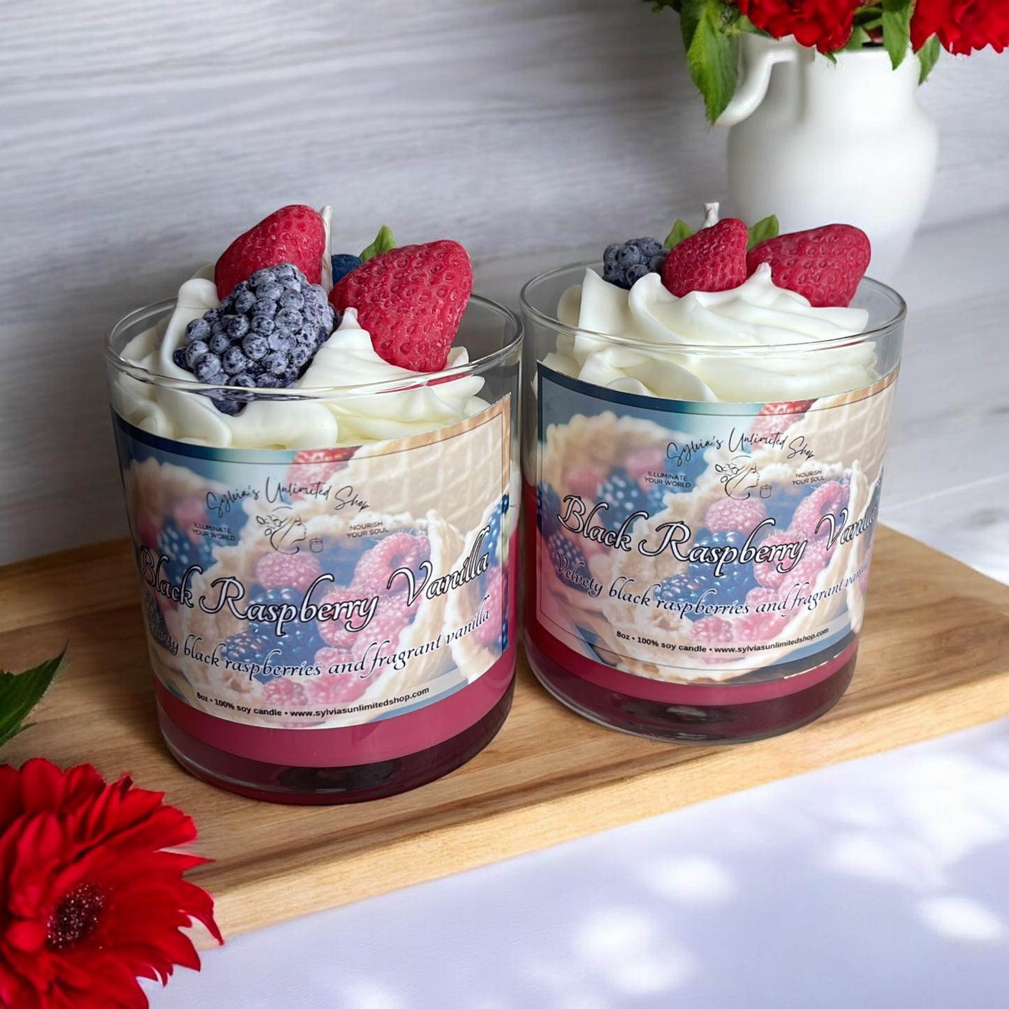 Black Raspberry Vanilla 100% Soy Dessert Candle