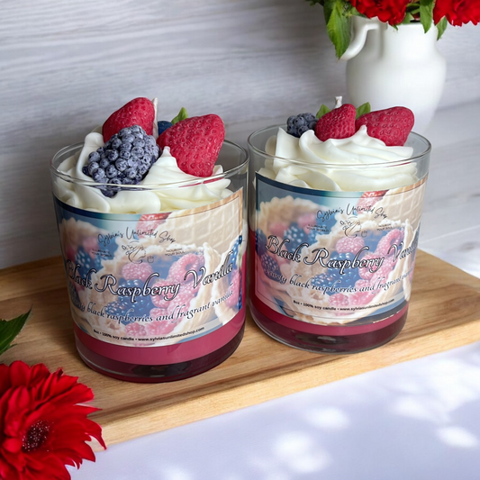Black Raspberry Vanilla 100% Soy Dessert Candle