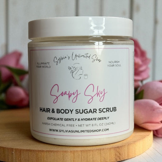 Soapy Sky Hair & Body Sugar Scrub