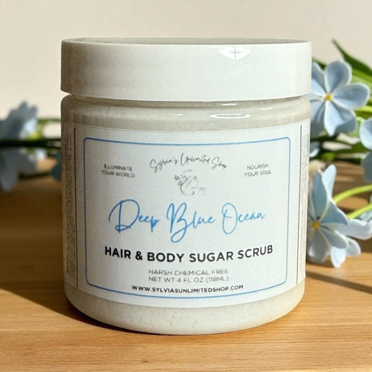Deep Blue Ocean Hair & Body Sugar Scrub