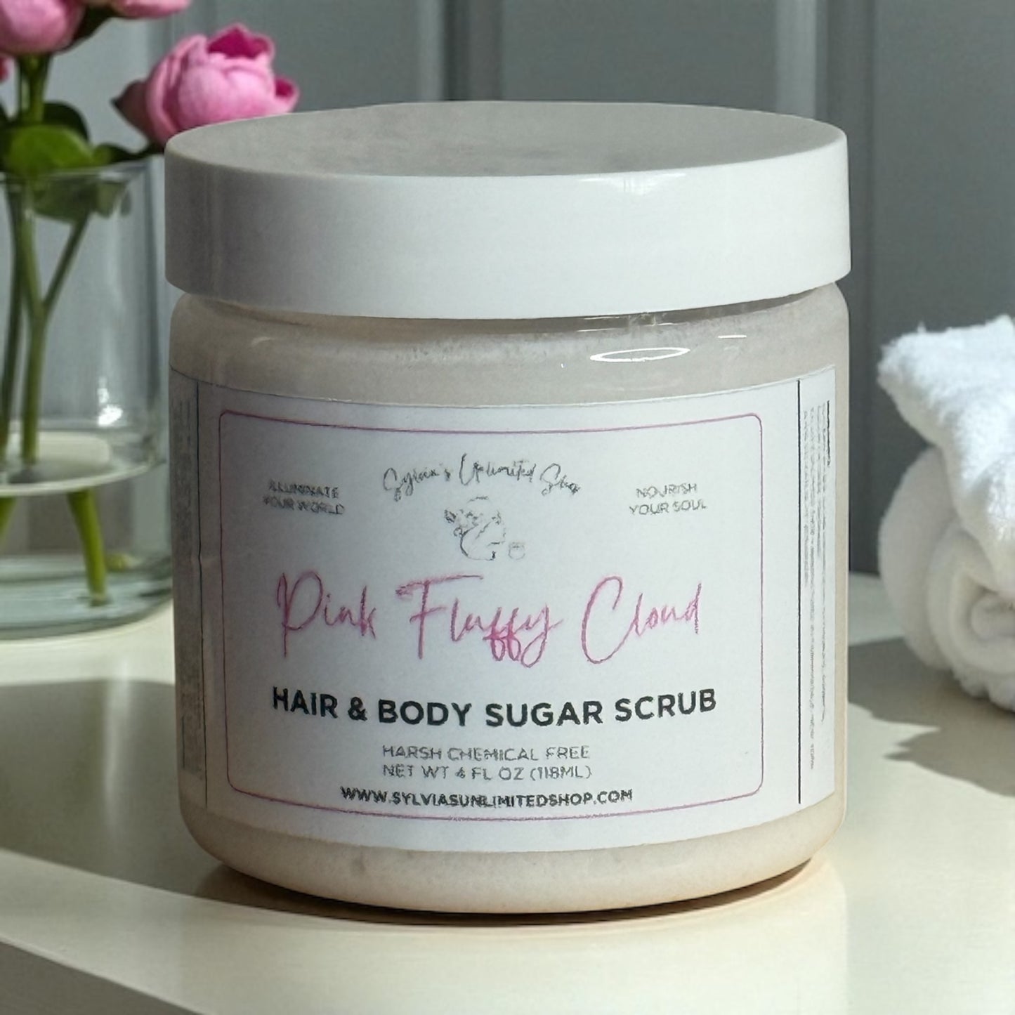 Pink Fluffy Clouds Hair & Body Sugar Scrub