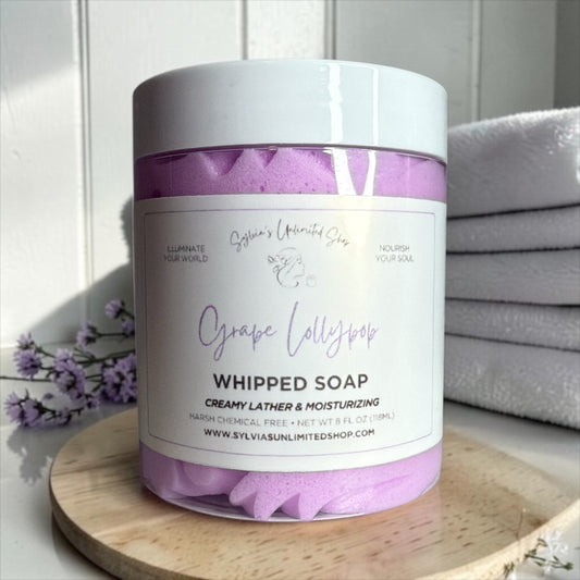 8oz. Grape Lollipop Whipped Soap