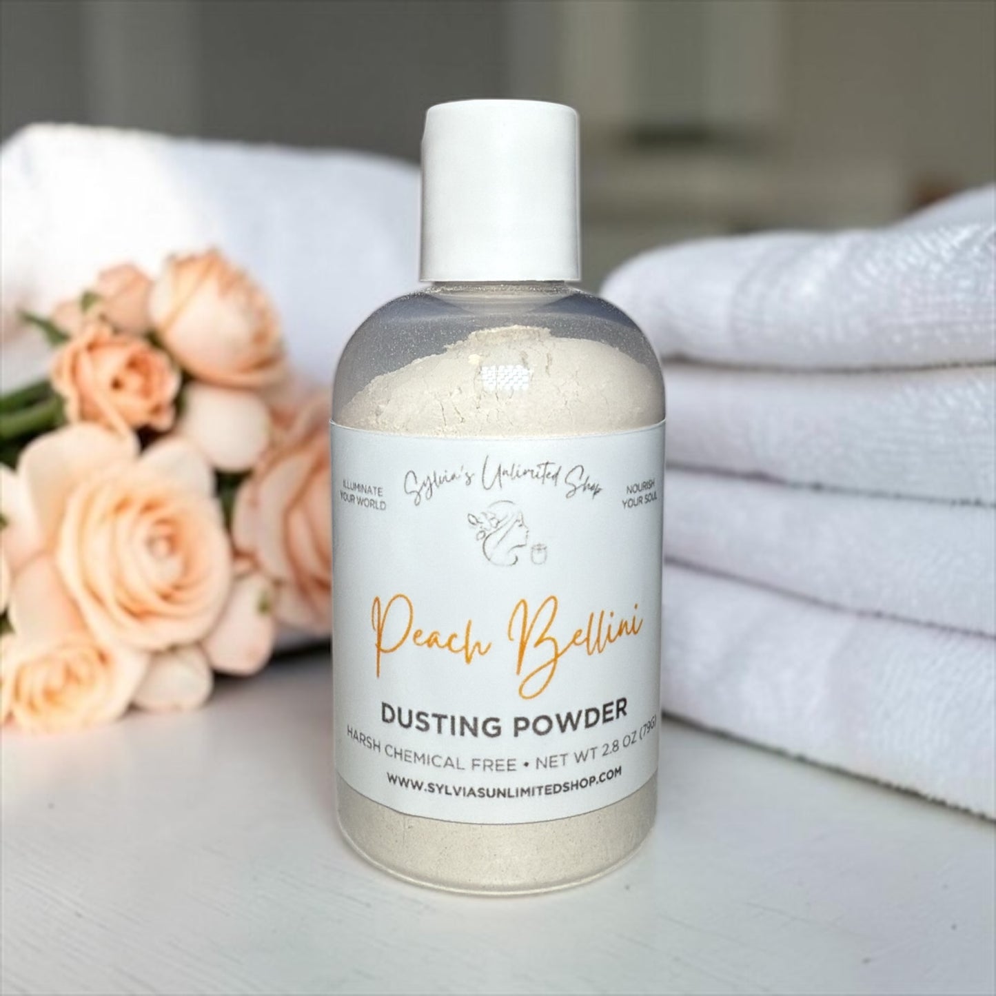 2.8oz. Peach Bellini Dusting Powder
