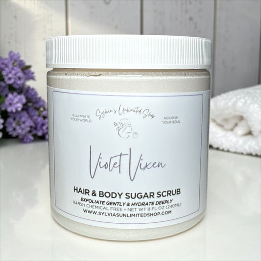 8oz. Violet Vixen Hair & Body Sugar Scrub