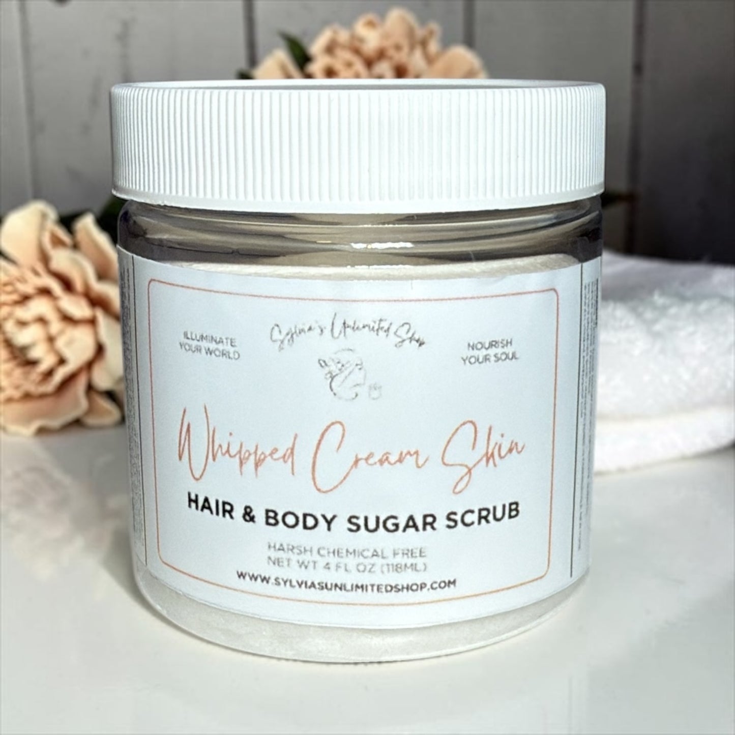4oz. Whipped Cream Skin Hair & Body Sugar Scrub