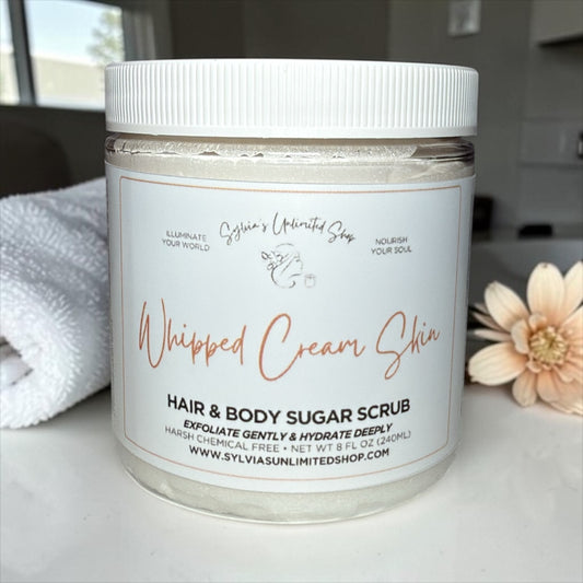 8oz. Whipped Cream Skin Hair & Body Sugar Scrub