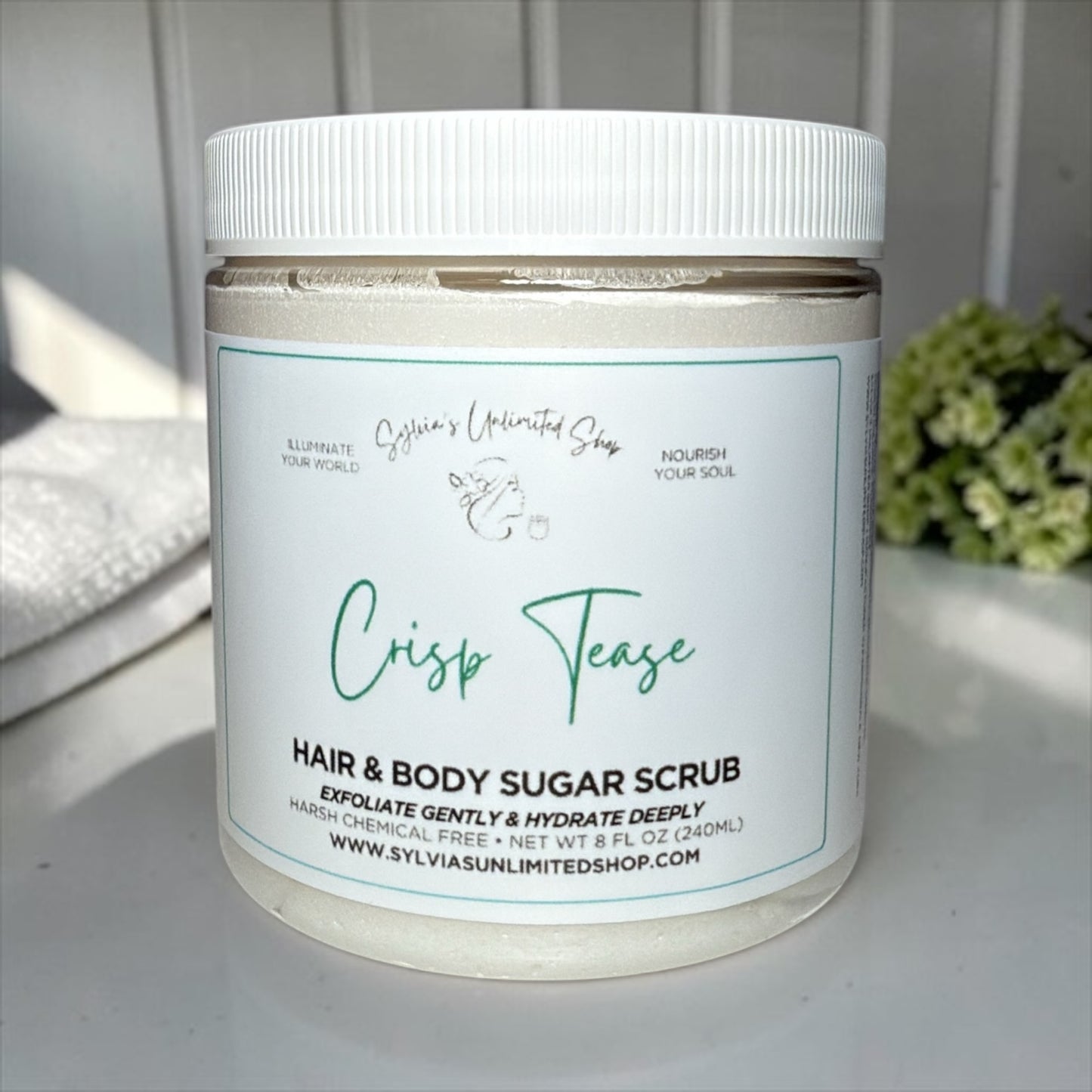 8oz. Crisp Tease Hair & Body Sugar Scrub