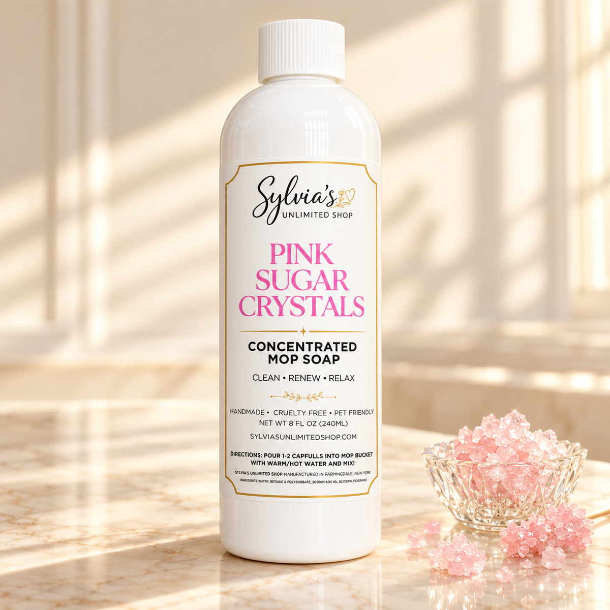 Pink Sugar Crystals All Natural Mop Soap