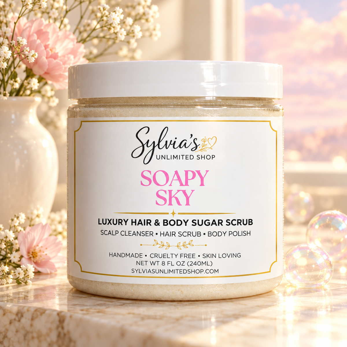 Soapy Sky Hair & Body Sugar Scrub